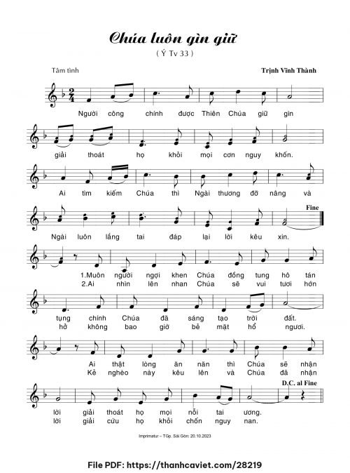 Chúa luôn gìn giữ - Trịnh Vĩnh Thành - trang 1