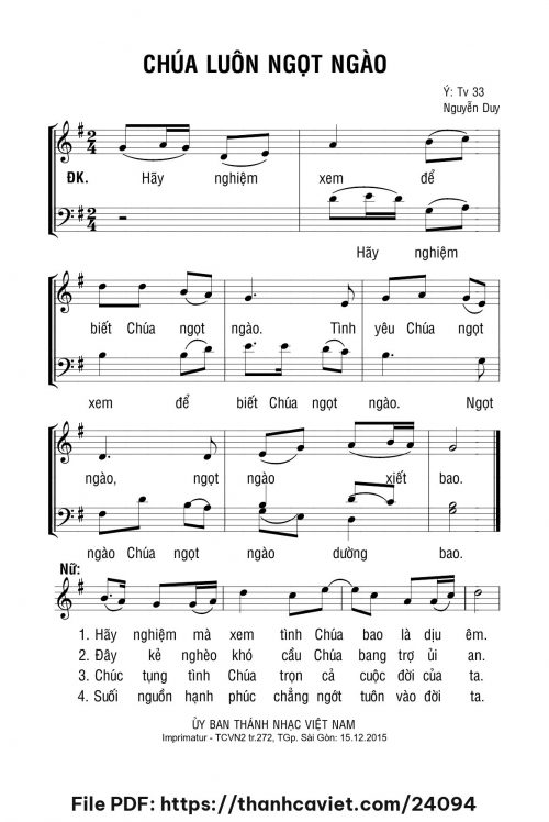 Chúa luôn ngọt ngào - Lm. Nguyễn Duy - trang 1