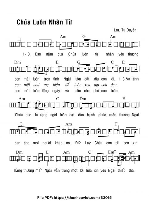 Chúa luôn nhân từ - Lm. Từ Duyên - trang 1