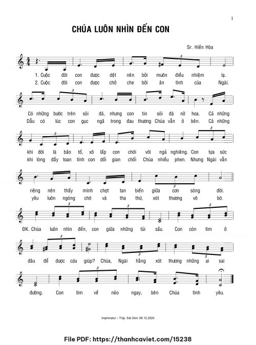 Chúa luôn nhìn đến con - Sr. Hiền Hòa - trang 1