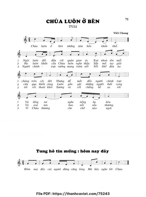 Chúa luôn ở bên - Viết Chung - trang 1