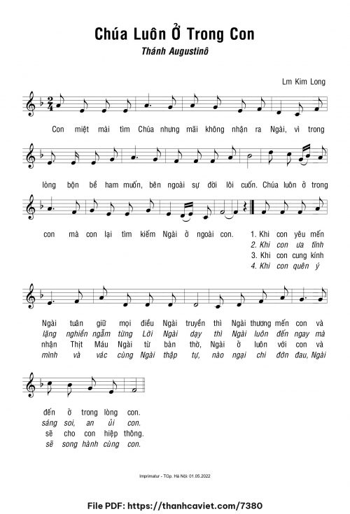 Chúa luôn ở trong con - Lm. Kim Long - trang 1