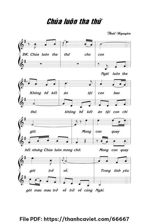 Chúa luôn tha thứ - Lm. Thái Nguyên - trang 1