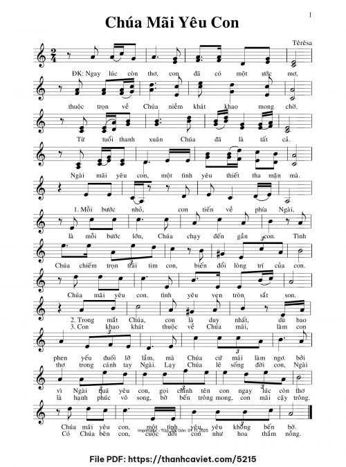 Chúa mãi yêu con - Sr. Têrêsa - trang 1