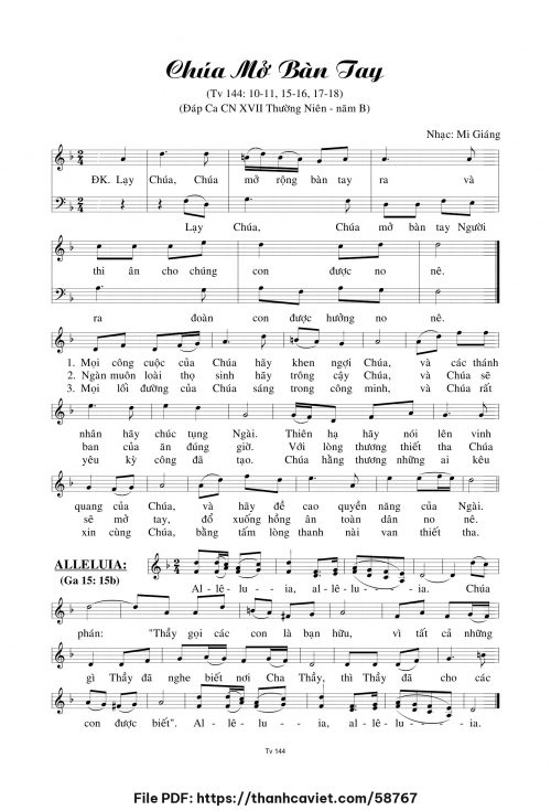 Chúa mở bàn tay - Mi Giáng - trang 1