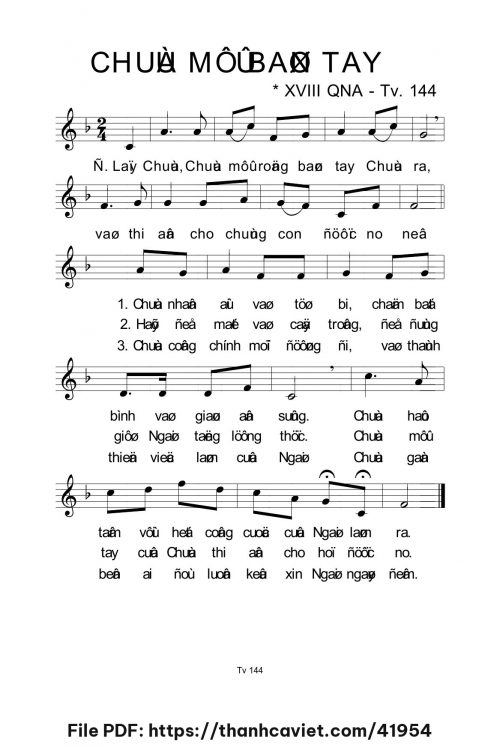 Chúa mở bàn tay - Lm. La Thập Tự - trang 1