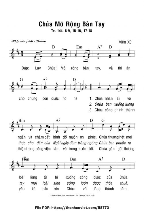 Chúa mở rộng bàn tay - Viễn Xứ - trang 1