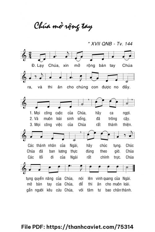 Chúa mở rộng tay - Lm. La Thập Tự - trang 1