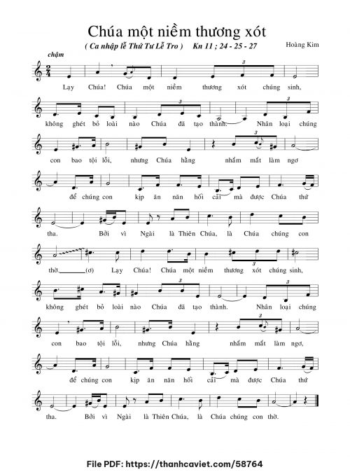 Chúa một niềm thương xót - Lm. Hoàng Kim - trang 1