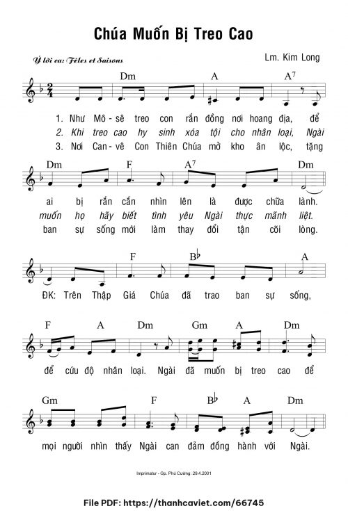 Chúa muốn bị treo cao - Lm. Kim Long - trang 1