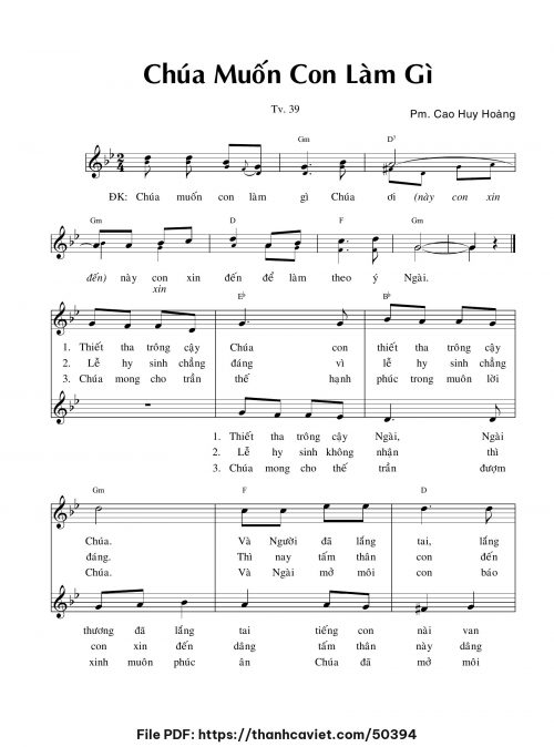 Chúa muốn con làm gì - Cao Huy Hoàng - trang 1