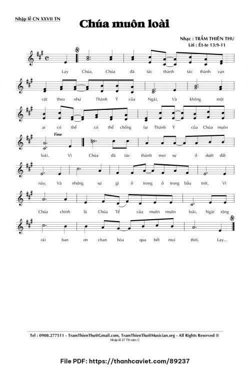 Chúa muôn loài - Trầm Thiên Thu - trang 1