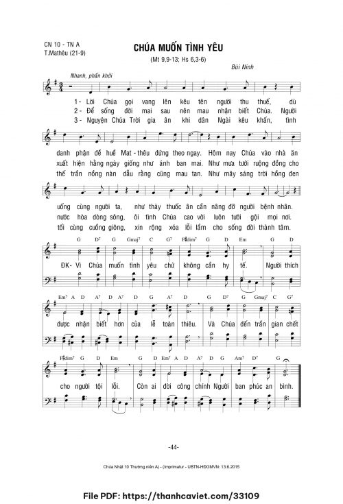 Chúa muôn tình yêu - Lm. Bùi Ninh - trang 1