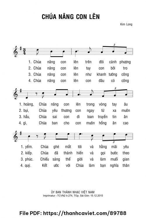 Chúa nâng con lên - Lm. Kim Long - trang 1