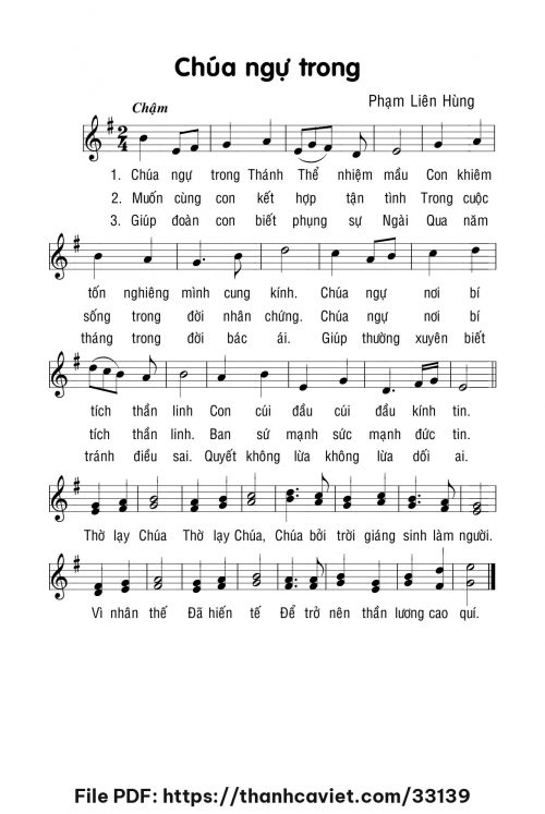 Chúa ngự trong - Lm. Phạm Liên Hùng - trang 1