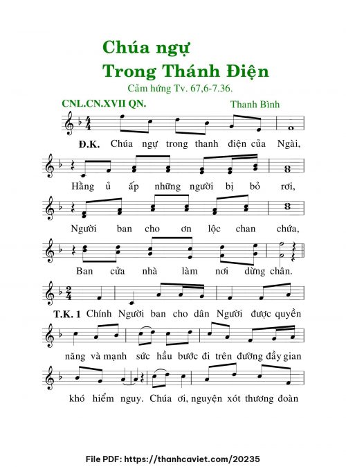 Chúa ngự trong thánh điện - Lm. Thanh Bình - trang 1