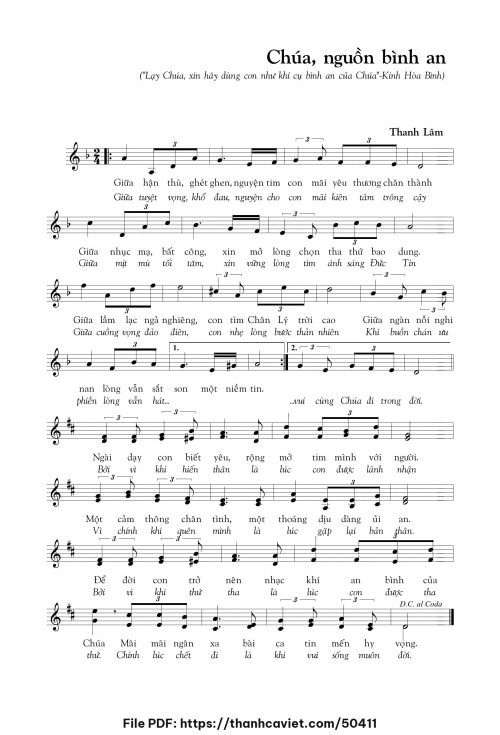 Chúa nguồn bình an - Thanh Lâm (Song Mộc) - trang 1