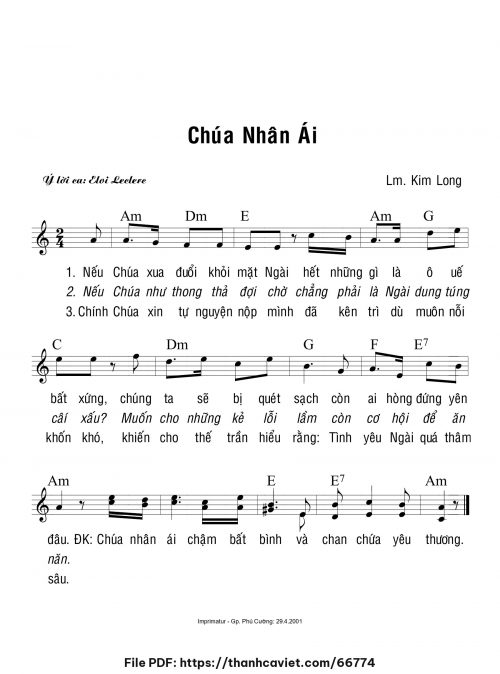 Chúa nhân ái - Lm. Kim Long - trang 1