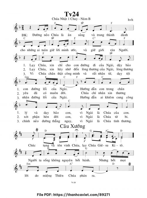 Chúa Nhật 1 Chay – Năm B - hvh - trang 1