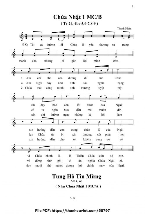 Chúa Nhật 1 MCB - Thanh Nhàn - trang 1