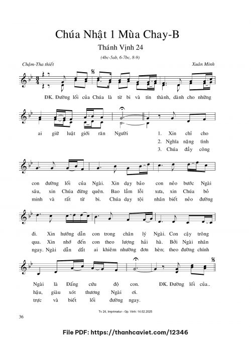 Chúa Nhật 1 Mùa Chay B - Xuân Minh - trang 1