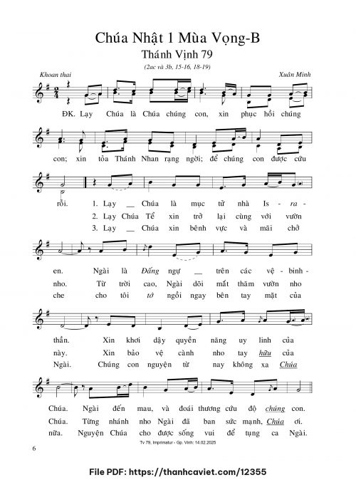 Chúa Nhật 1 Mùa Vọng B - Xuân Minh - trang 1