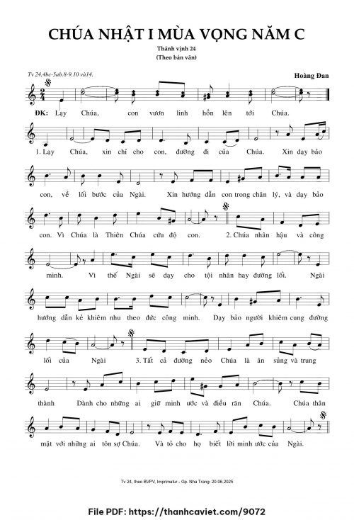Chúa Nhật 1 Mùa Vọng năm C - Hoàng Đan - trang 1