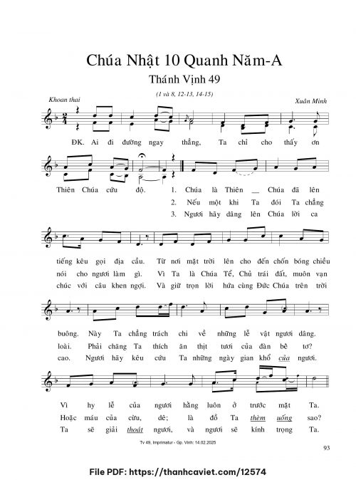 Chúa Nhật 10 Quanh năm A - Xuân Minh - trang 1