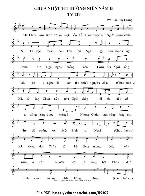 Chúa Nhật 10 Thường Niên năm B - Cao Huy Hoàng - trang 1