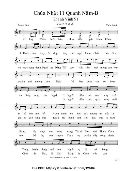 Chúa Nhật 11 Quanh năm B - Xuân Minh - trang 1