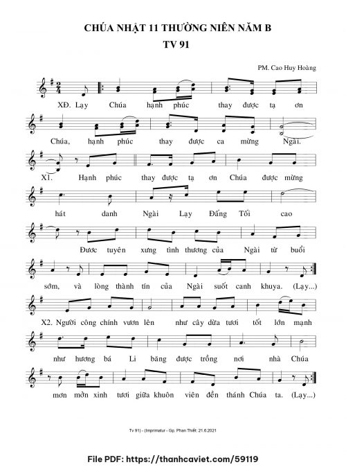 Chúa Nhật 11 Thường Niên năm B - Cao Huy Hoàng - trang 1