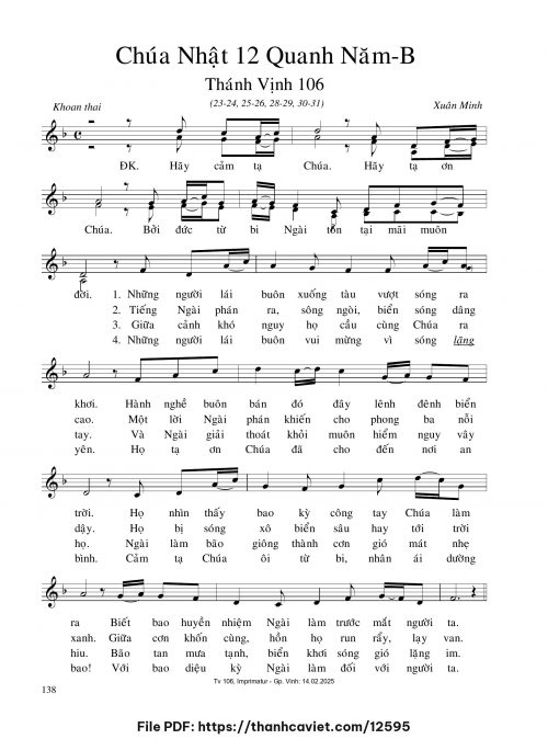 Chúa Nhật 12 Quanh năm B [1] - Xuân Minh - trang 1