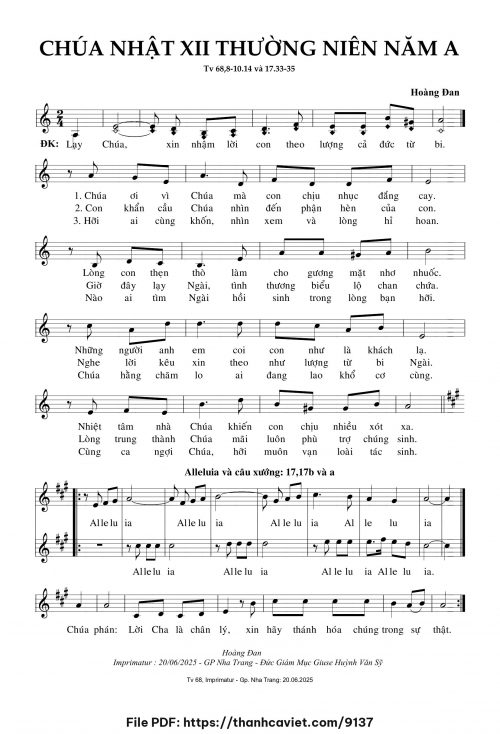 Chúa Nhật 12 Thường Niên năm A - Hoàng Đan - trang 1