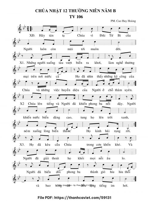 Chúa Nhật 12 Thường Niên năm B - Cao Huy Hoàng - trang 1