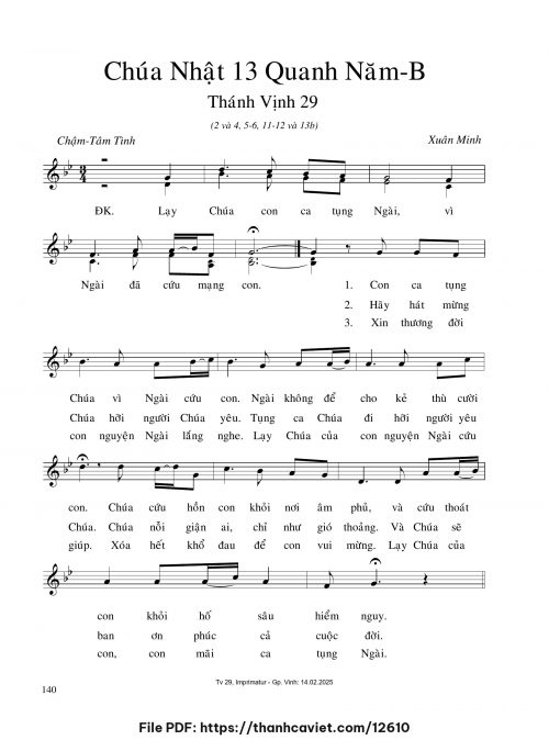 Chúa Nhật 13 Quanh năm B - Xuân Minh - trang 1