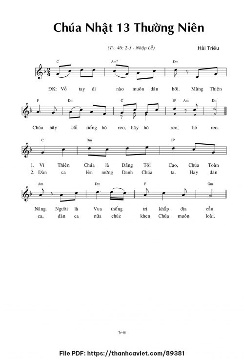 Chúa Nhật 13 Thường Niên - Hải Triều - trang 1