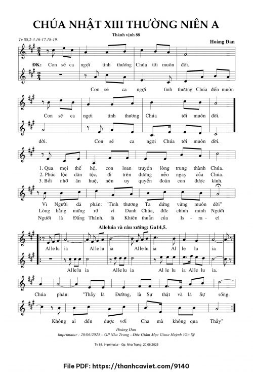 Chúa Nhật 13 Thường Niên A - Hoàng Đan - trang 1