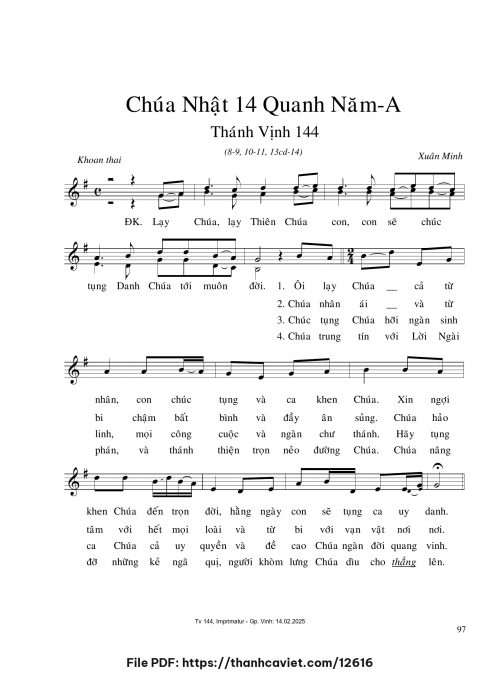 Chúa Nhật 14 Quanh năm A - Xuân Minh - trang 1