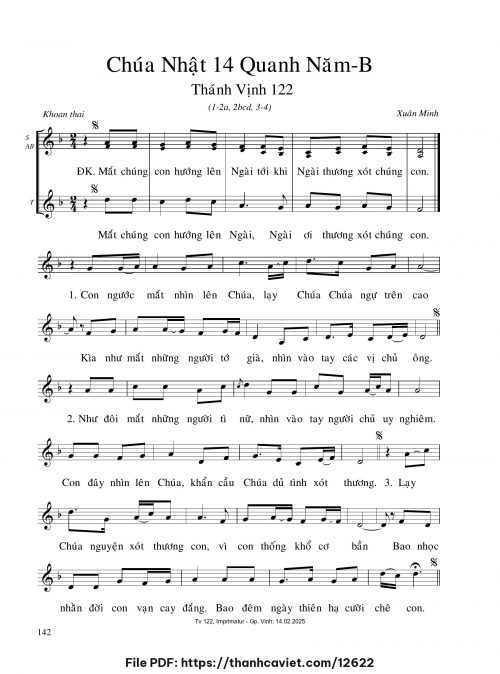 Chúa Nhật 14 Quanh năm B [3 bè] - Xuân Minh - trang 1