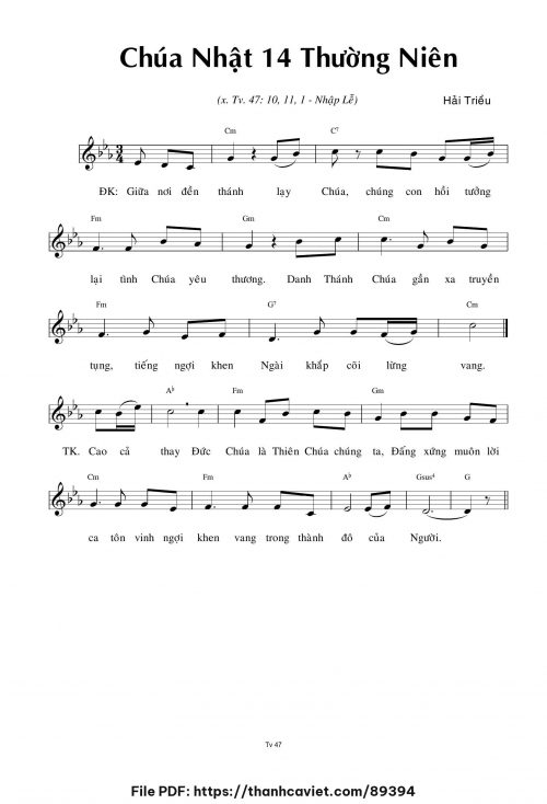 Chúa Nhật 14 Thường Niên - Hải Triều - trang 1