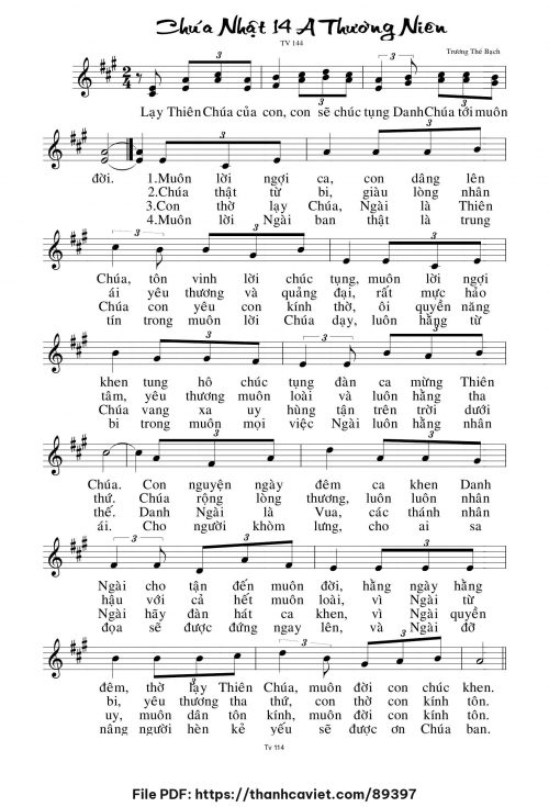 Chúa Nhật 14A Thường Niên - Trương Thế Bạch - trang 1