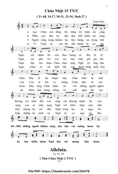 Chúa Nhật 15 Thường Niên năm C - Thanh Nhàn - trang 1