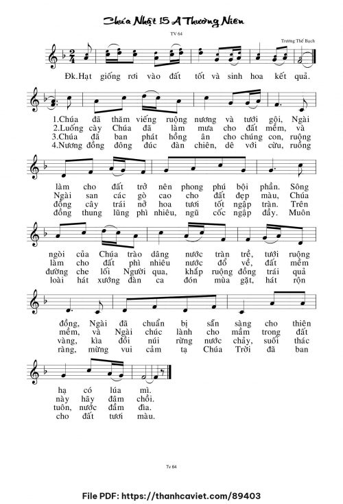 Chúa Nhật 15A Thường Niên - Trương Thế Bạch - trang 1