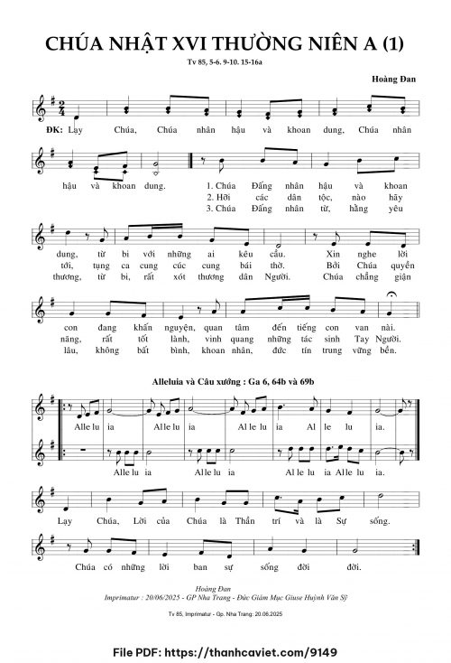 Chúa Nhật 16 Thường Niên A [1] - Hoàng Đan - trang 1