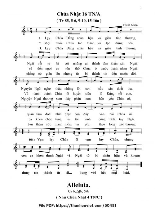 Chúa Nhật 16 Thường Niên năm A - Thanh Nhàn - trang 1