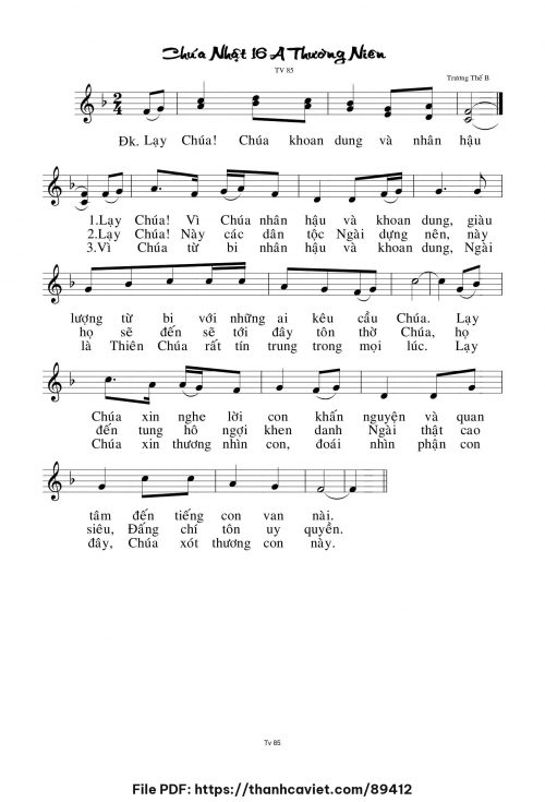 Chúa Nhật 16A Thường Niên - Trương Thế Bạch - trang 1