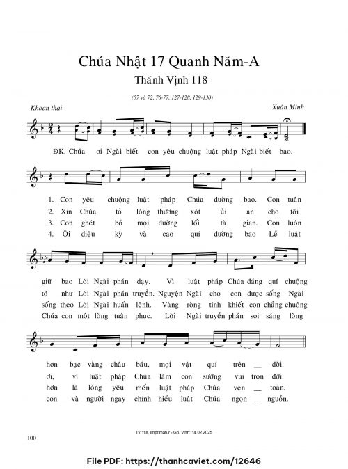 Chúa Nhật 17 Quanh năm A - Xuân Minh - trang 1