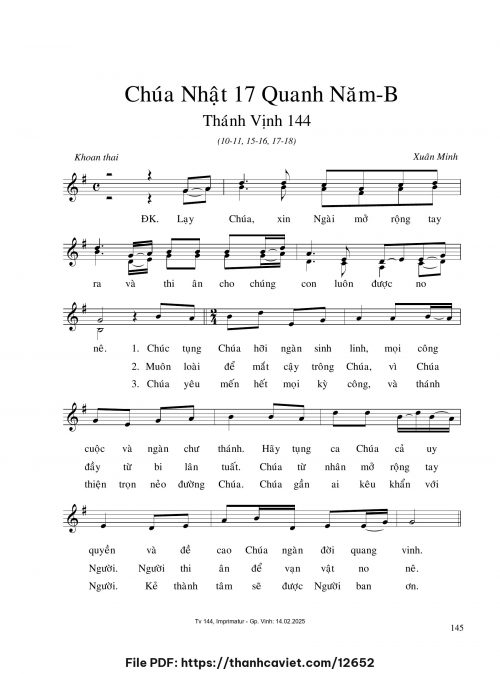 Chúa Nhật 17 Quanh năm B - Xuân Minh - trang 1