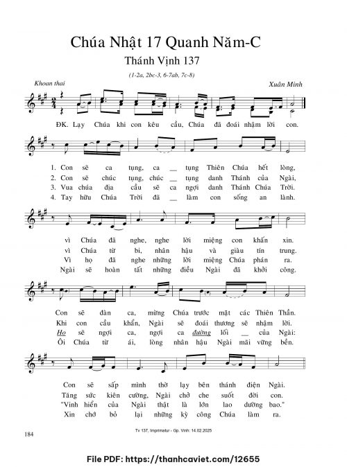 Chúa Nhật 17 Quanh năm C - Xuân Minh - trang 1