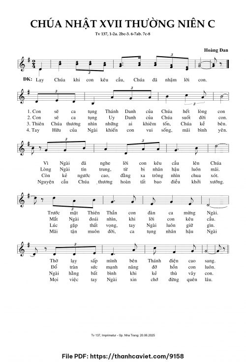 Chúa Nhật 17 Thường Niên C - Hoàng Đan - trang 1